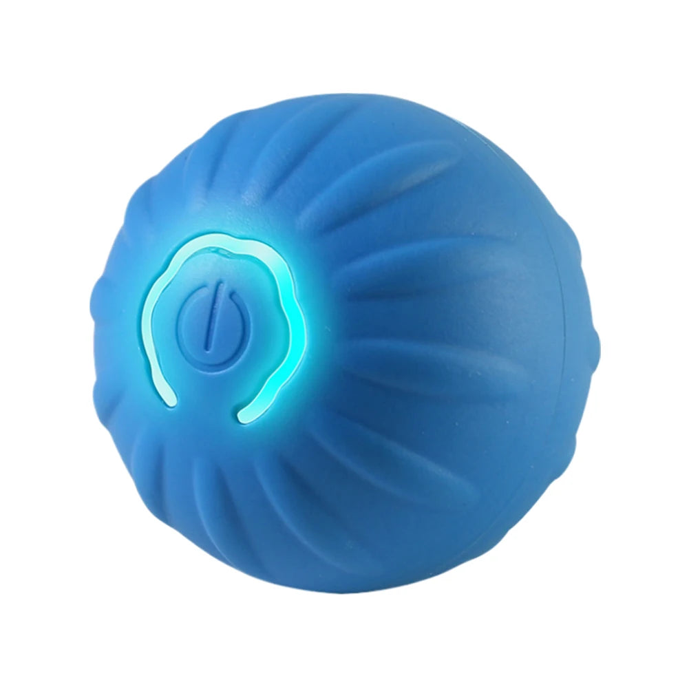 Blue textured ball with a central circular design on a white background


