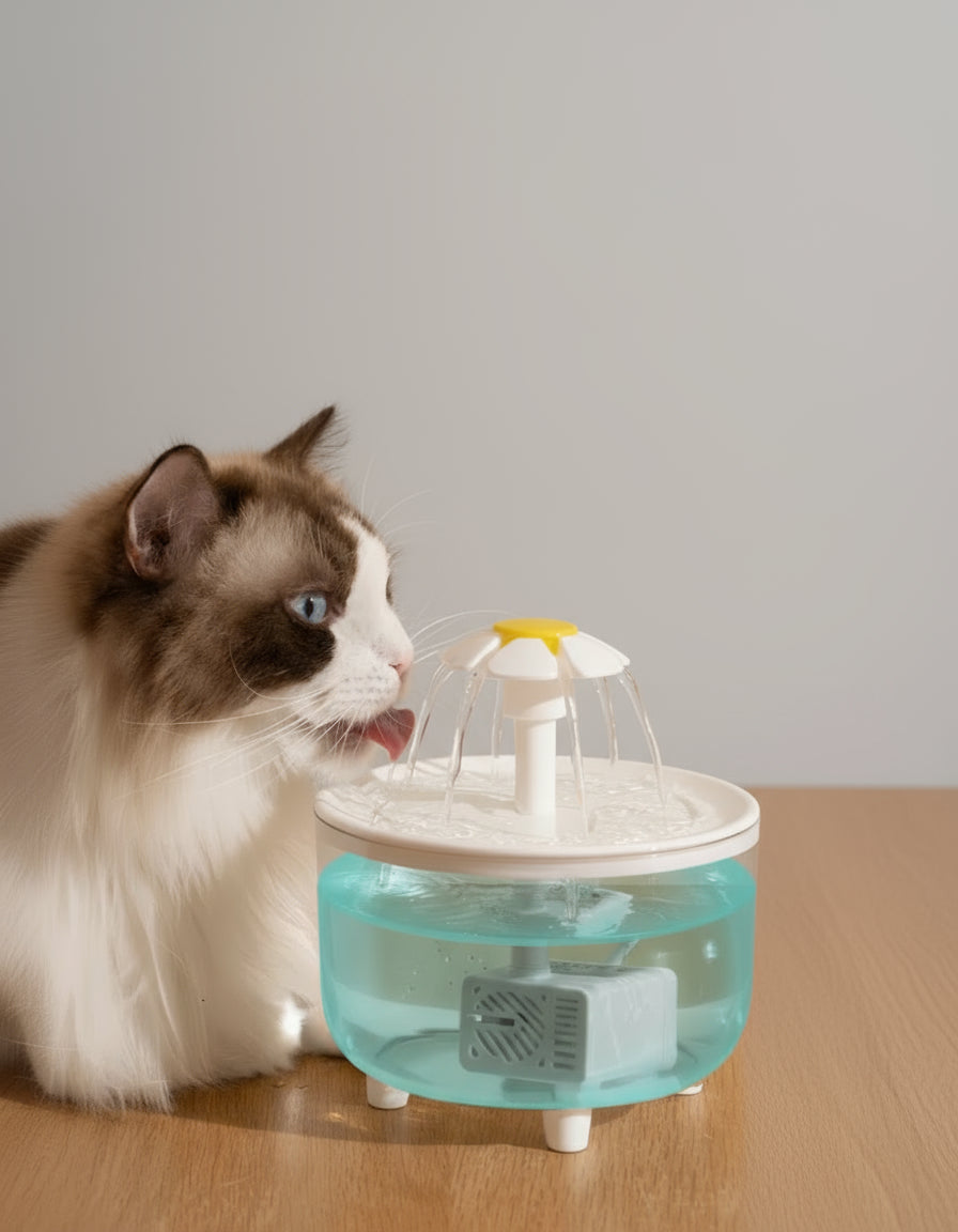 Automatic cat water dispenser providing fresh water to cat
