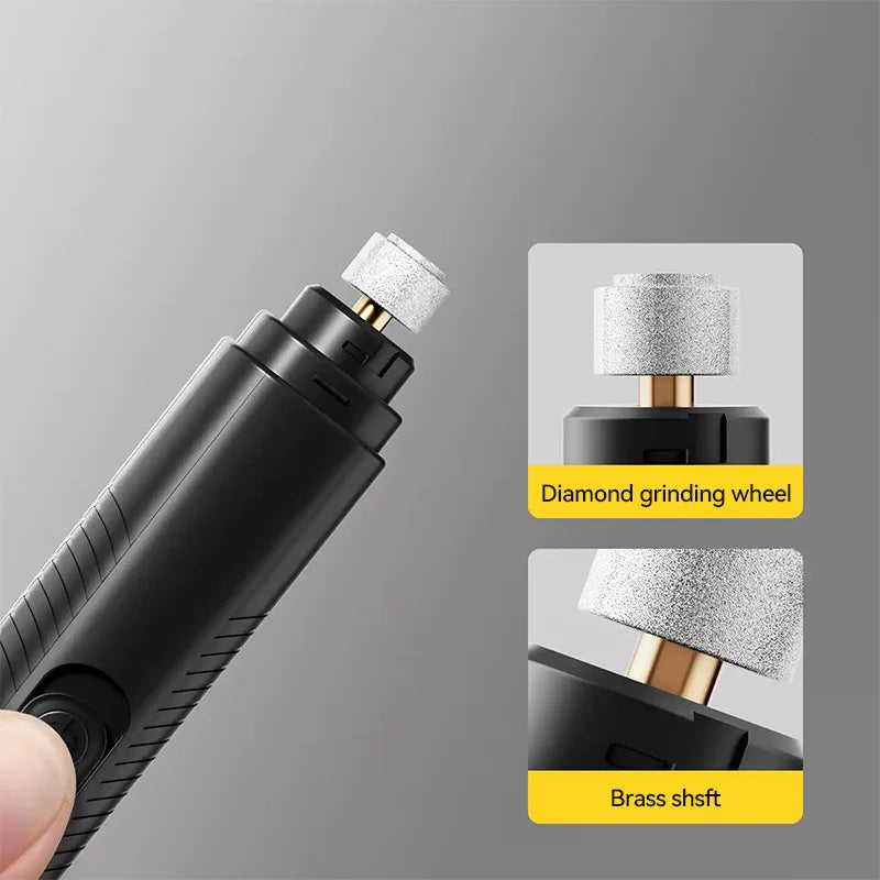 USB Rechargeable Electric Pet Nail Grinder for Dogs & Cats – Quiet Motor with LED Light and Diamond Grinding Wheel