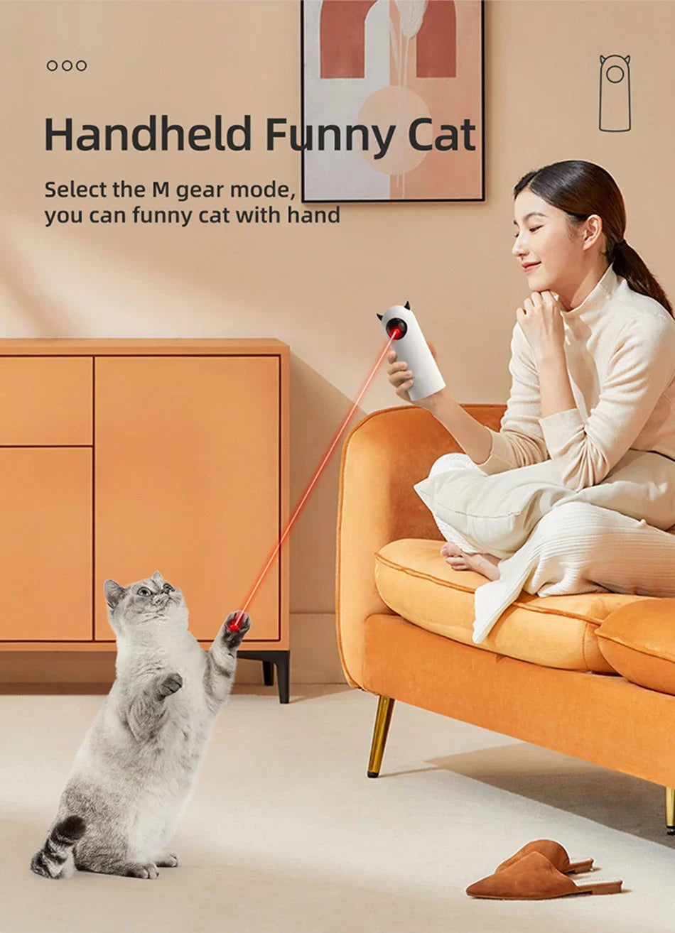 Cat Laser Toy Automatic Rechargeable Motion Random Activated Interactive Cat Toys for Indoor Cats/Dog/Kittne Slow and Fast Mode
