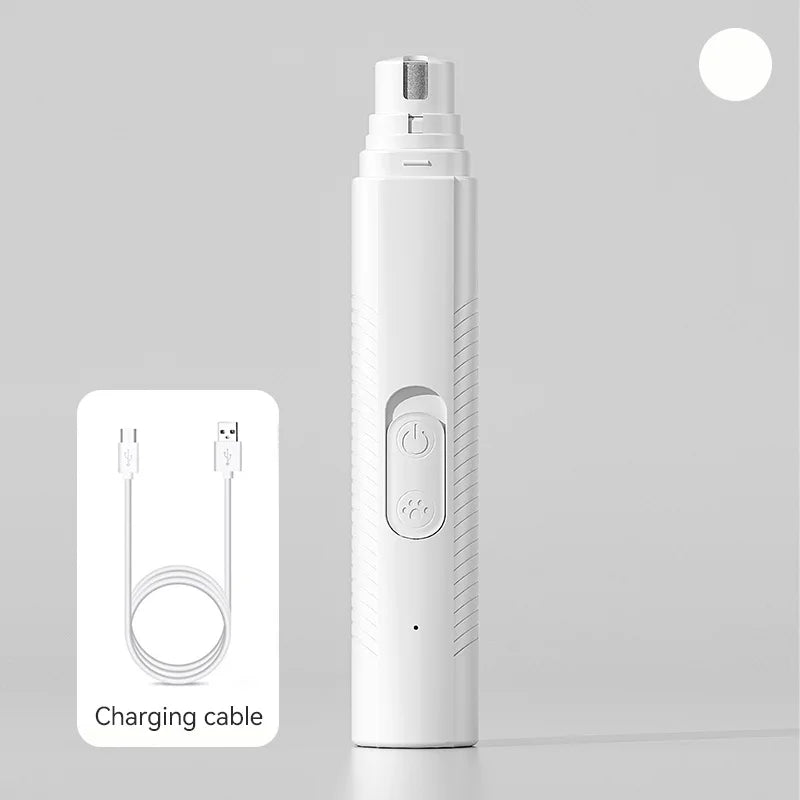 USB Rechargeable Electric Pet Nail Grinder for Dogs & Cats – Quiet Motor with LED Light and Diamond Grinding Wheel