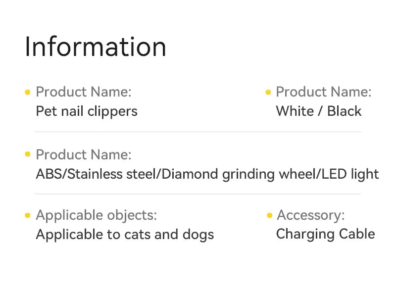 USB Rechargeable Electric Pet Nail Grinder for Dogs & Cats – Quiet Motor with LED Light and Diamond Grinding Wheel