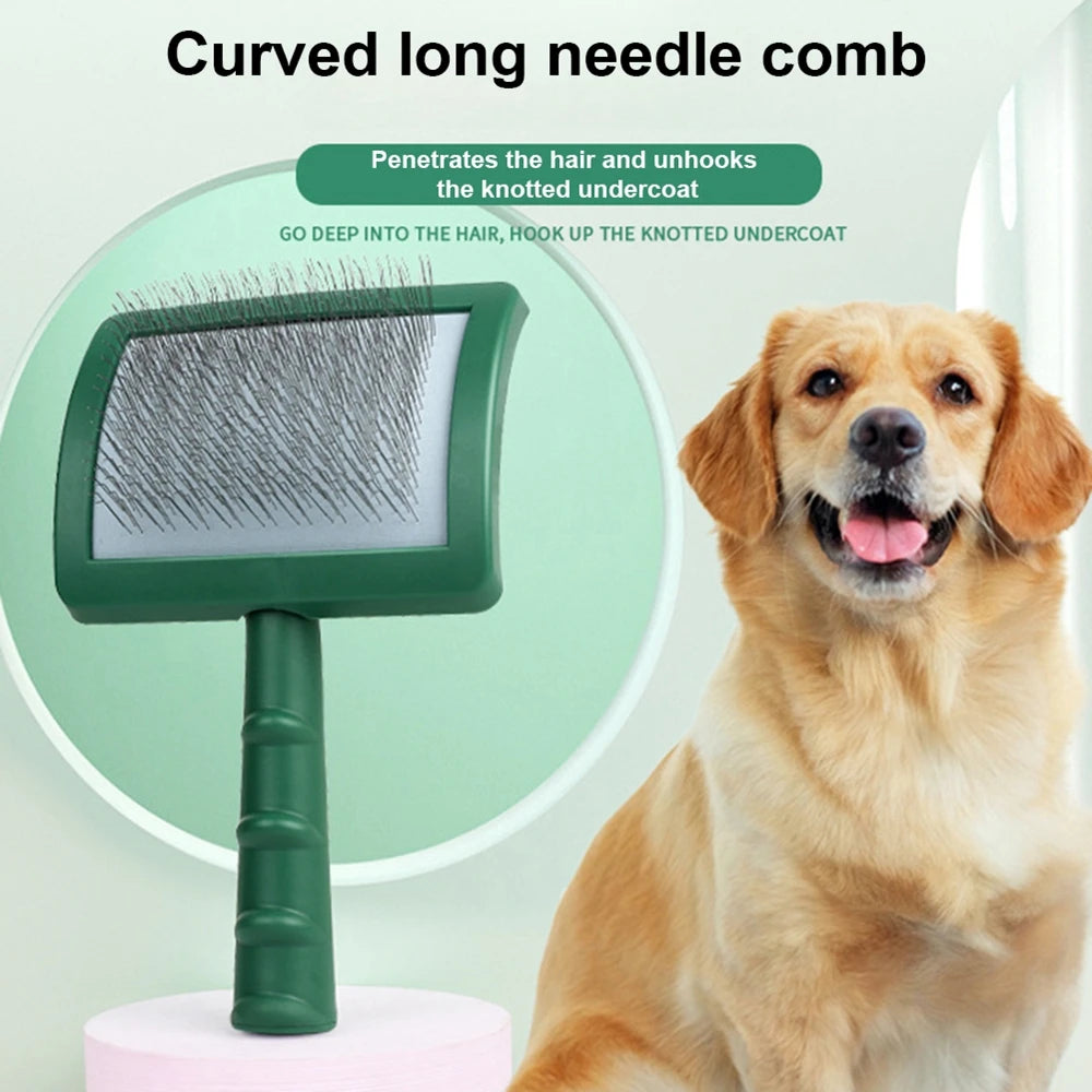 New Extra Long Pin Slicker Brush for Large Dog Matted Hair Grooming Wire Brush for Pets Shedding Mats Massage Brush Pet Supplies