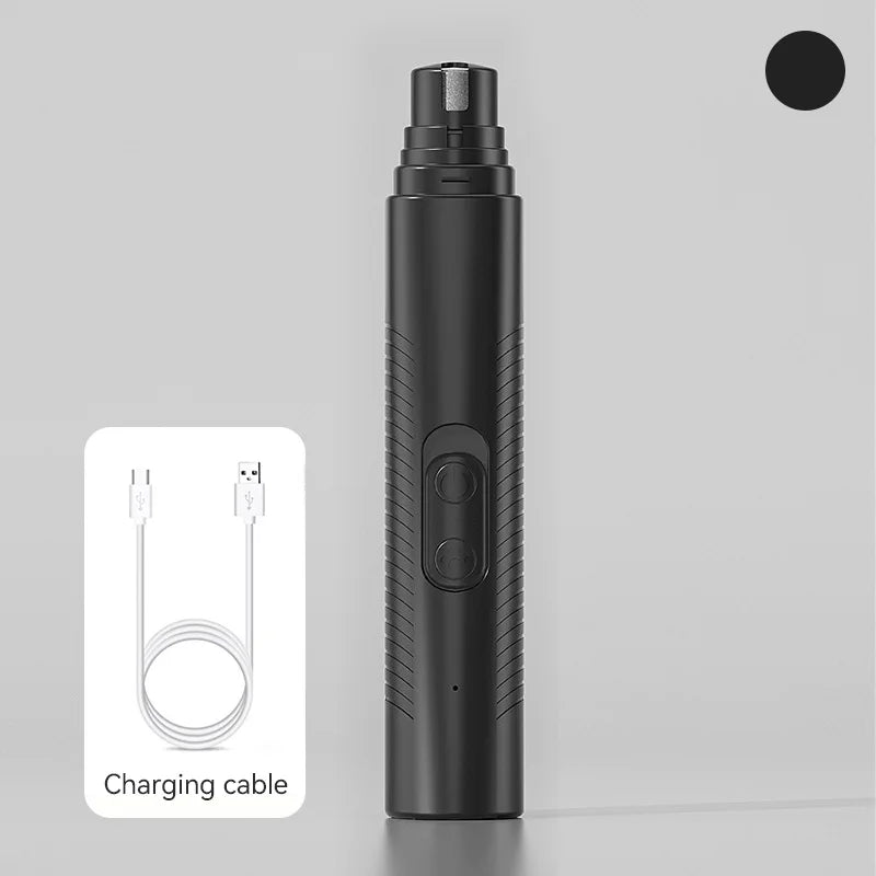 USB Rechargeable Electric Pet Nail Grinder for Dogs & Cats – Quiet Motor with LED Light and Diamond Grinding Wheel