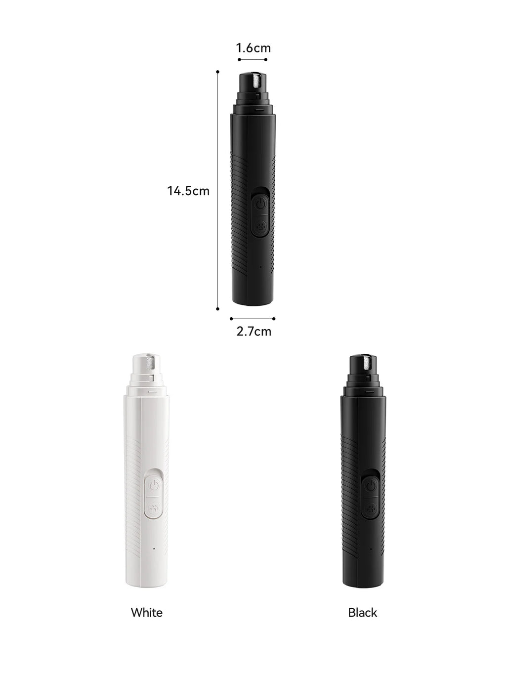 USB Rechargeable Electric Pet Nail Grinder for Dogs & Cats – Quiet Motor with LED Light and Diamond Grinding Wheel